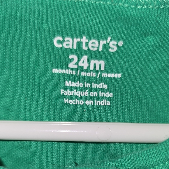 Carter's Green Romper with White Accents - Picture 2 of 6